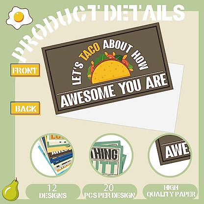 Yeaqee 240 Pcs Employee Appreciation Kudos Cards Funny Blank Back Motivational Card Encouragement Thank You Note Recognition Card for Teacher College Affirmation Gift(Funny) - style: Funny