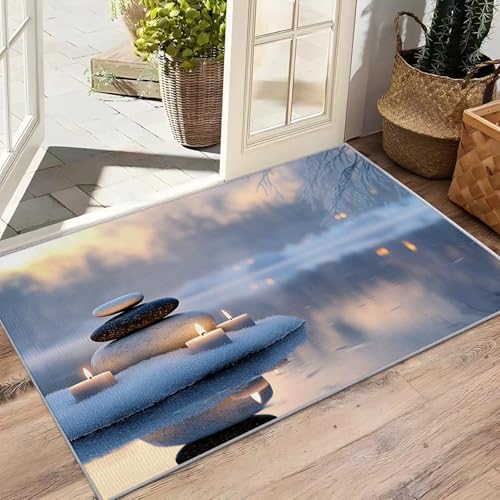 Zen Rugs for Bedroom - Zen Garden Rug 3x5, Zen Spa Area Rugs for Entryway, Washable Non Slip Low Pile, Spiritual Meditation Throw Rugs, Zen Garden Home Decor & Gifts - size: 3 x 5 ft