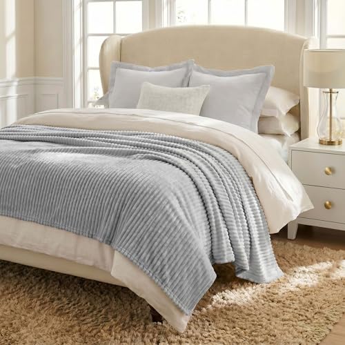 Superior Chrisney Cotton Blanket, Comfy All Season Bedding, Home Decor Essential, Bed Cover, Couch, Lounging, Picnic, Beach, Yarn-Dyed, Throw, Tan - color: Tan, size: Throw