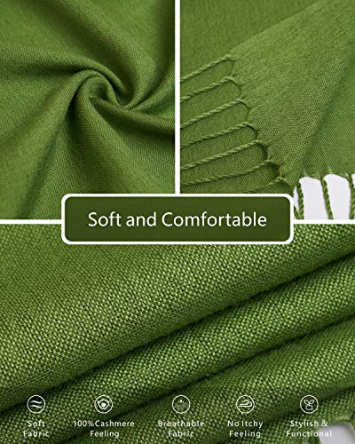 EURKEA Women's Scarf Pashmina Silky Soft Shawls Wraps Stole for Evening, Wedding and Gift - color: Grass