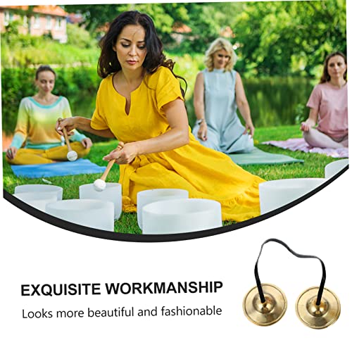 1Pc Handmade Copper Cymbal Bell for Yoga Meditation Durable Religious Musical Instrument for Mindfulness and Sound Healing Produces Harmonic Tones for Positive Energy