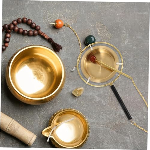 ibasenice Brass Bell Ornament for Buddhist Ceremonies Loud Sound Comfortable to Hold for Meditation and Mindfulness Fine Polishing Craftsmanship for Home Temple Use