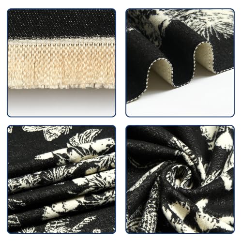 QIUTIMIY Pashmina Shawl Wraps for Womens Winter Scarf Reversible Pattern Designer Ladies Shawls and Wraps for Evening Dresses - color: Flower1-black