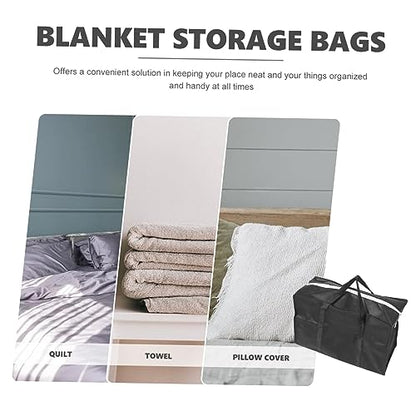 NOLITOY Folding Large Storage Bag for Clothes and Comforters Durable Non-woven Multi-purpose Travel and Household Packing Black Great for Moving and Organization