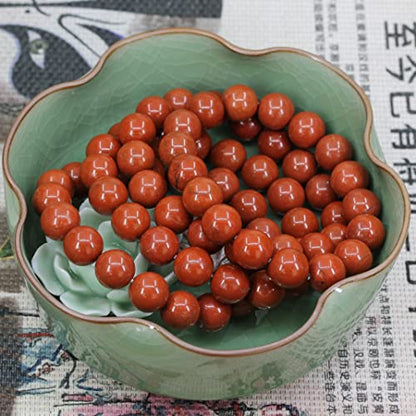 Keleny Semi Precious Stones Natural Gemstones 12mm Round Beads Crystal Stretch Bracelets 7 Inch Unisex - color: Red Jasper