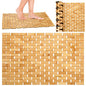 2 Pcs Bamboo Bath Mat Bathroom Rugs Floor Wood Shower Mat Non Slip Waterproof Wooden Shower Rug with Nonskid Silicone Pads for Bathroom Floor Spa Bathtub Kitchen(24 x 16 inches)