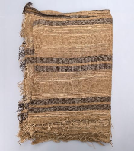Artistic Retro Cotton And Linen Scarf, Plain Tie Dye Gradient Autumn And Winter New Soft Cotton Shawl - color: Shallow Camel