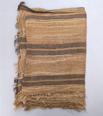 Artistic Retro Cotton And Linen Scarf, Plain Tie Dye Gradient Autumn And Winter New Soft Cotton Shawl - color: Shallow Camel