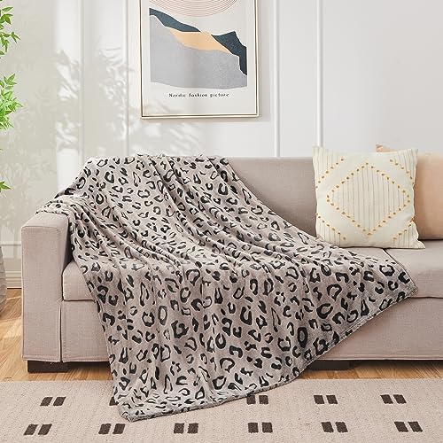 Three-Dimensional Leopard Print Flannel Fleece Throw Blanket, Lightweight Super Soft Cozy Plush Blanket for Couch Bed, 50 x 60 Inches, Chocolate Leopard - color: Chocolate Leopard, size: 50x60 IN