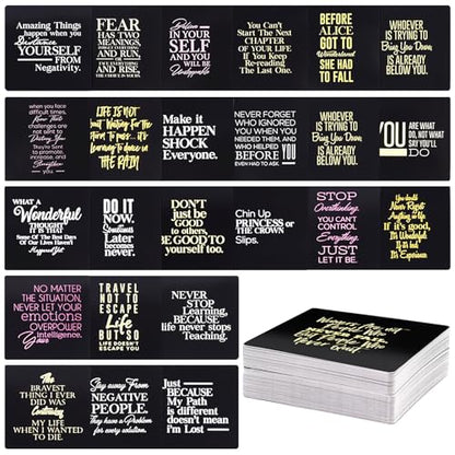 Knana 60Pcs Daily Affirmations Cards Affirmations cards for women, Affirmations Cards for Meditation Exercises, Inspirational Cards, Meditation Cards (Black)