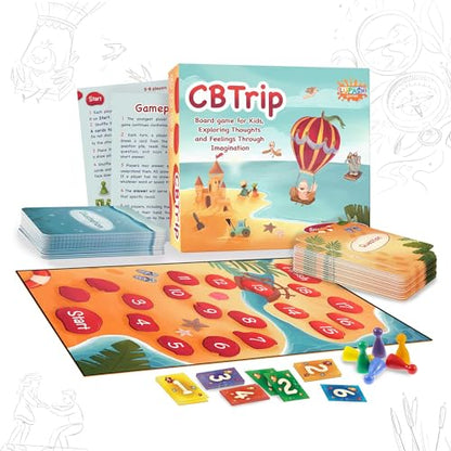 Mindful Land Mindfulness Cards for Kids - Positive Affirmations Cards for Kids & CBTrip Therapy Game for Kids, Counseling Game, Exploring Thoughts and Feelings Through Imagination