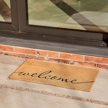 Coco Coir Door Mat with Heavy Duty Backing, Welcome Doormat (17" x 30"), Doormat Entrance (Welcome1-1Pack) - color: Welcome1 - 1pack