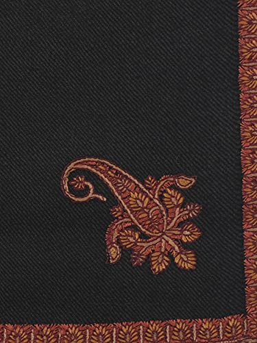 Zamour Large Kashmiri Scarf Shawl Prayer Wrap for Men, Original Kingri Sozni Embroidery