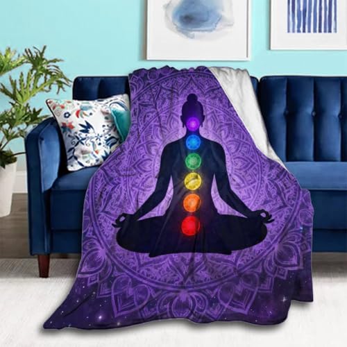 Fleece Blanket Twin Size Blanket Throw Soft Flannel Blanket, Compatible with Seven Chakra Bohemian Mandala Mushroom Yoga Meditation Boho Art, Fuzzy Plush Blanket for Couch Sofa Bed All Seasons - color: Pattern (3), size: 80"x60"
