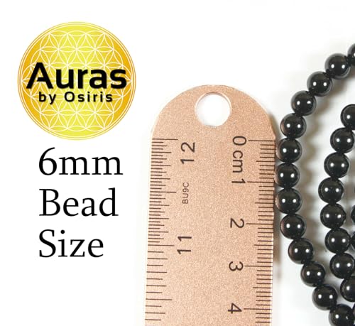 Men's Healing Crystal Necklace - 16/19/24/30 Inch Beaded Chains with 6/8/10/12/14/16mm Gemstones Handmade in USA - color: A: 6mm Black Onyx, size: 16 inches
