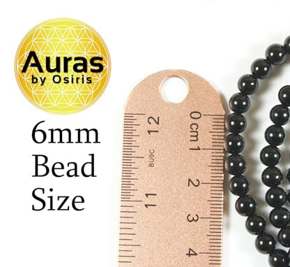 Men's Healing Crystal Necklace - 16/19/24/30 Inch Beaded Chains with 6/8/10/12/14/16mm Gemstones Handmade in USA - color: A: 6mm Black Onyx, size: 16 inches