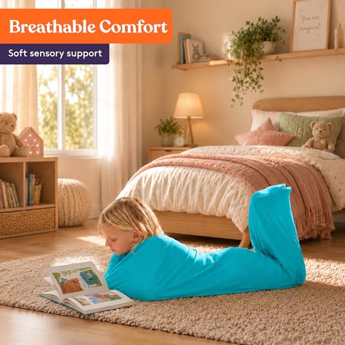 Special Supplies Sensory Body Sock Full-Body Wrap to Relieve Stress, Stretchy, Breathable Cozy Sensory Sack for Boys, Girls - size: Medium 47"x27"