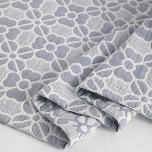 NTBAY 3 Layer Oversized Muslin Cotton Toddler Blanket, 45x60 Inches Jacquard Reversible Nursery Bed Blanket, Super Soft and Thermal Crib Blanket for All Seasons, Baby Gift, 45"x60", Blue Clover - color: Blue Clover, size: 45x60 Inch (Pack of 1)