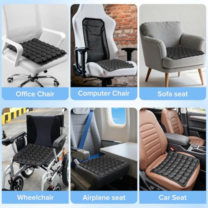 Sondour Travel Seat Cushion, Airplane Cushion Long Flight, Airplane Gadgets Inflatable Seat Cushions, Portable Airline Cushion With Air Pump, Wheelchair Cushions,Pressure Relief Seat Cushion-1 Black - color: Black