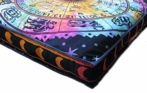 Indian 35" Mandala Square Floor Meditation Pillow Cover Cushion