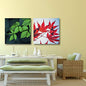 wall26-2 Panel Square Canvas Wall Art - Red Leaves and Green Leaves - Giclee Print Gallery Wrap Modern Home Art Ready to Hang - 12"x12" x 2 Panels - color: Red Leaves, size: 12" x 12" x 2 panels