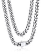 Bandmax Mens Stainless Steel Chain Necklaces 5MM/7MM/9MM/12MM Chunky Miami Cuban Link Chain Necklace Silver/Gold Plated/Black Chains for Men 18"-30" - color: 01 5MM-Silver Tone, size: 18 Inch (46cm, Choker Style)