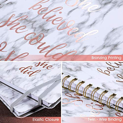 Ruled Notebook/Journal - Spiral Notebook with Premium Thick Paper, 8.5" X 6.4", College Ruled Spiral Notebooks, Waterproof Hardcover, Perfect for Daily - color: black white