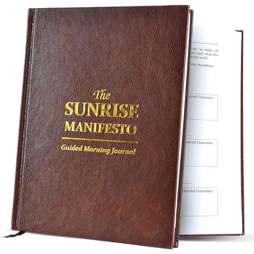 SaltWrap Sunrise Manifesto: Daily Morning Guided Journal for Gratitude, Mindfulness, Wellness, Self Care for Women & Men – 5 Minute Reflection Journal