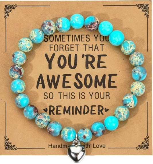 Beaded Bracelets, Natural Stone Bead Bracelet - color: LCS Multicolour 21492