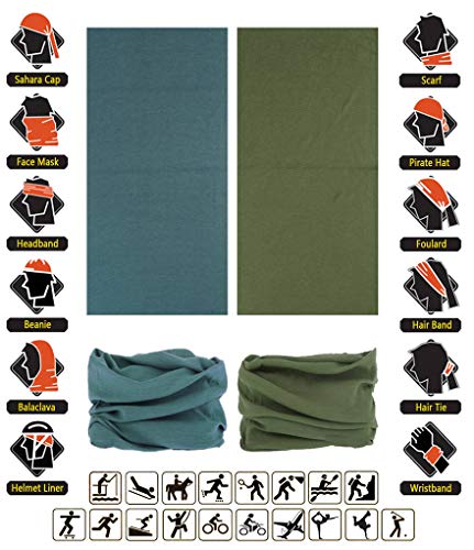 Headband Neck Gaiter Head Wrap Headwear Face Mask Magic Scarf Bandana for Men and Women - color: 6pc.solid Color Series