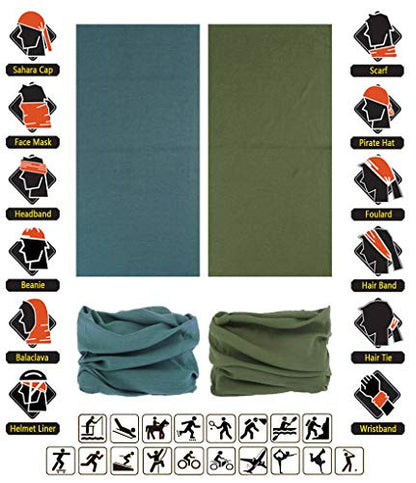 Headband Neck Gaiter Head Wrap Headwear Face Mask Magic Scarf Bandana for Men and Women - color: 6pc.solid Color Series