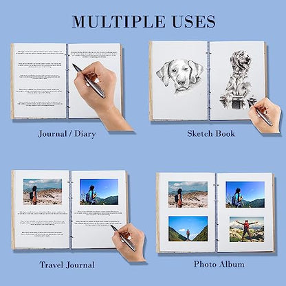 VIMOKSHA Hardcover Blank Journal Notebook 7x5 – Unlined Sketchbook & Writing Diary with 180 Thick Plain Pages, Ideal For Traveling & Gifting, Artists, Students, Men & Women - Peacock Design