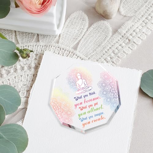 Buddhist Zen Gifts for Women Men Spiritual Meditation Gifts for Women Buddha Acrylic Sign Plaque Yoga Room Meditation Room Decor Sign Zen Den Buddhist Decor Gift for Yoga Lovers Instructor