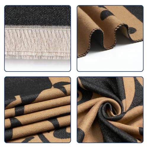 QIUTIMIY Pashmina Shawl Wraps for Womens Winter Scarf Reversible Pattern Designer Ladies Shawls and Wraps for Evening Dresses - color: Flower6-brown