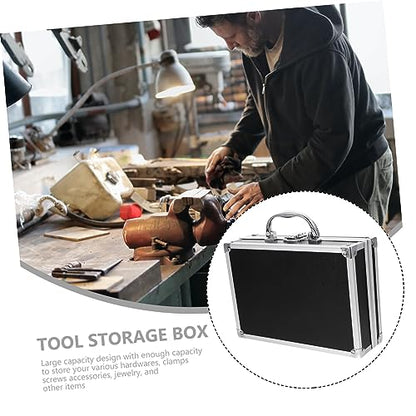 HEMOTON Multi Functional Aluminum Briefcase with Reinforced Handle Large Capacity Portable Storage Box for Tools and Accessories Durable Handheld Carrying Case for Home Office and Travel