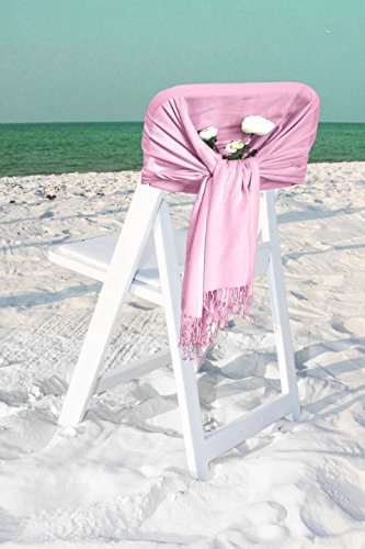Sakkas Large Soft Silky Pashmina Shawl Wrap Scarf in Solid Colors - color: Baby Pink