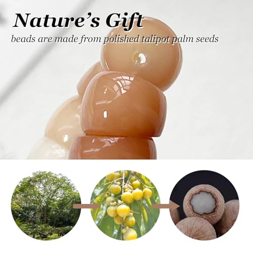 Roe Dolph Bodhi Bead Fidget Anxiety Bracelet for Women Men Chunky Stretch Beaded Mindful Jewelry Daily Reminder Gift for Mom Wife Friend - color: B3:brown
