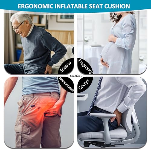 Travel Cushion Airplane Seat,Plane Seat Cushion for Long Flights,Portable Inflatable Seat Cushion for Air Travel,Office,Car and Wheelchair,Comes with Air Pump and Storage Bag