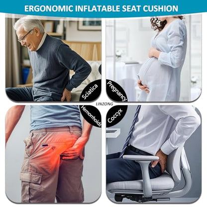 Travel Cushion Airplane Seat,Plane Seat Cushion for Long Flights,Portable Inflatable Seat Cushion for Air Travel,Office,Car and Wheelchair,Comes with Air Pump and Storage Bag