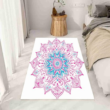 Mandala Indian Indoor Outdoor Rugs Spiritual Meditation Washable Rug Living Room Bohemian Circular Kitchen Mat Entryway Rug Non Slip, Carpet for Bedroom Dining Room Rugs for Under Table 5x6 ft - size: 5x6ft