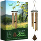 Nature’s Melody Premiere Grande Tunes Wind Chimes – Outdoor Windchime with 6 Tubes Tuned to E Pentatonic Scale, Rustproof Aluminum, Beech Wood & S Hook Hanger for Sympathy, Memorial Gift or Zen Garden