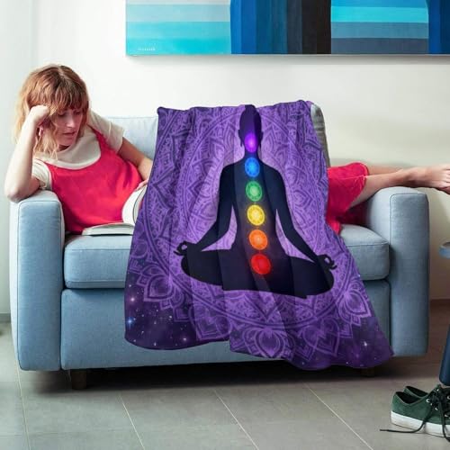 Fleece Blanket Twin Size Blanket Throw Soft Flannel Blanket, Compatible with Seven Chakra Bohemian Mandala Mushroom Yoga Meditation Boho Art, Fuzzy Plush Blanket for Couch Sofa Bed All Seasons - color: Pattern (3), size: 80"x60"