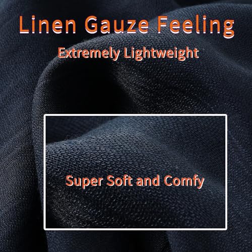 Harewom Lightweight Gauze Linen Feeling Shawl Wraps for Women Beach Summer Scarf for Evening Wedding Dresses - color: Shawl Wraps - Navy Blue