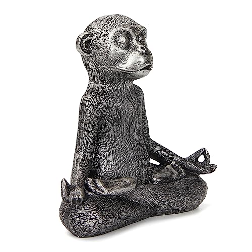 Smadeer Monkey Statue for Home Decoration,Monkey Figurine Sitting in Yoga Pose for Meditation Zen Spiritual Living Room Bedroom Shelf Bookshelf Decor Accents,Cute Animal Gifts,Small Holiday Ornament