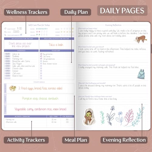 Legend Self-Care Journal – Guided Daily Reflection Notebook for Mental & Physical Health – Mood & Personal Development – 3-Month, 7x10” (Terracotta) - color: Dark Terracotta - Gold Foil