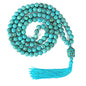 LIUANAN 108 Mala Beads 8mm Natural Bracelet Healing Gemstone Yoga Meditation Hand Knotted Mala Prayer Bead Necklace - color: Natural Turquoise