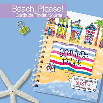 Gratitude Journal 52 Week Daily Positive Thinking for Thankfulness + Sticker Set | Gratitude Finder - color: Beach, Please! + Grateful Heart Stickers