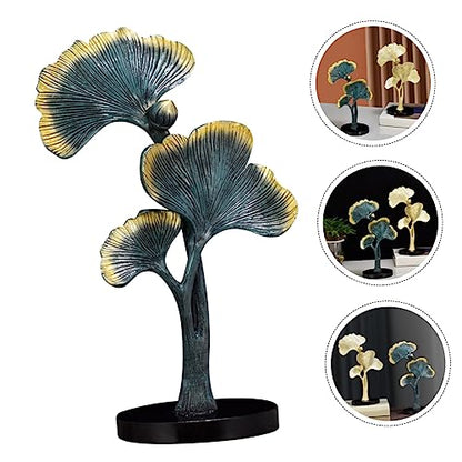 BESPORTBLE Ginkgo Leaf Resin Desktop Ornament Decor for Living Room Office Meditation -catching Table Accent Finish