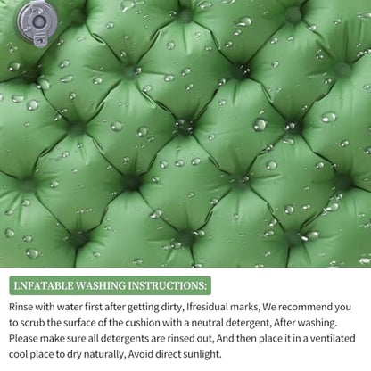 Inflatable Seat Cushion – Portable Lightweight Waterproof Travel & Stadium Seat Pad, Fast Inflate/Deflate Air Cushion for Camping, Hiking, Office, Tailbone Relief - color: Green
