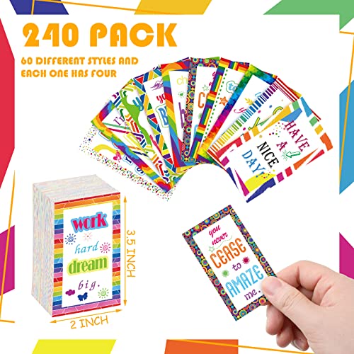 Jinei 300 Inspirational Affirmation Cards Bulk Daily Positive Motivational Gifts Cards Small Mini Encouragement Quotes for Women Coworker Team(Rainbow Style) - style: Rainbow Style